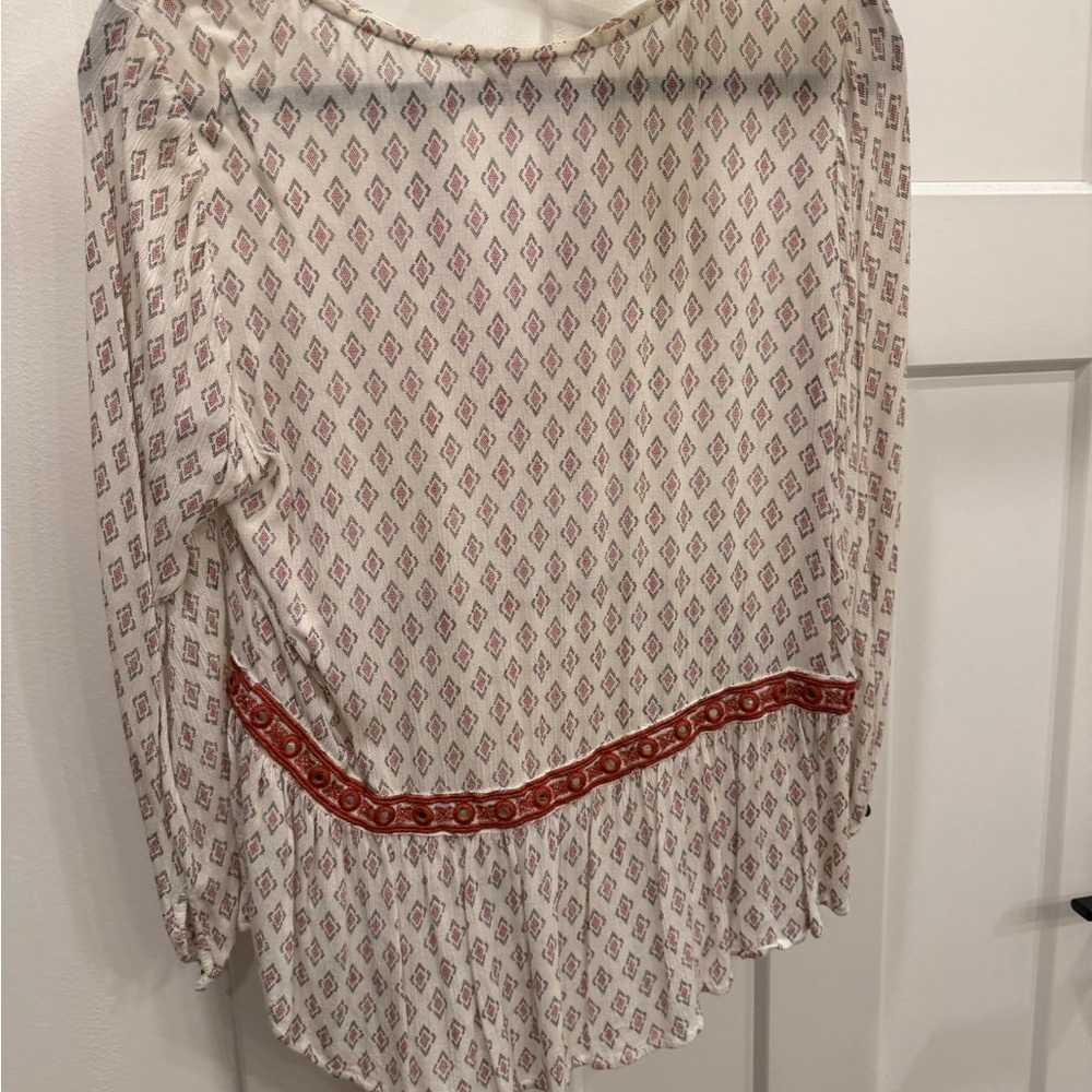 Bohemian Cream and Rust Women's Top